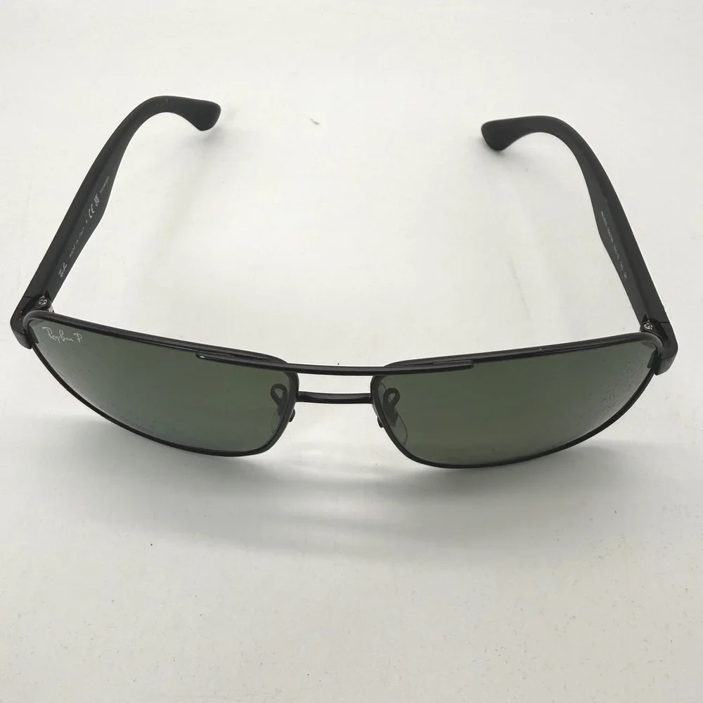 Ray-Ban Sunglasses Men 59mm Black RB3516 006/9A Polarized Green Lens Aviator